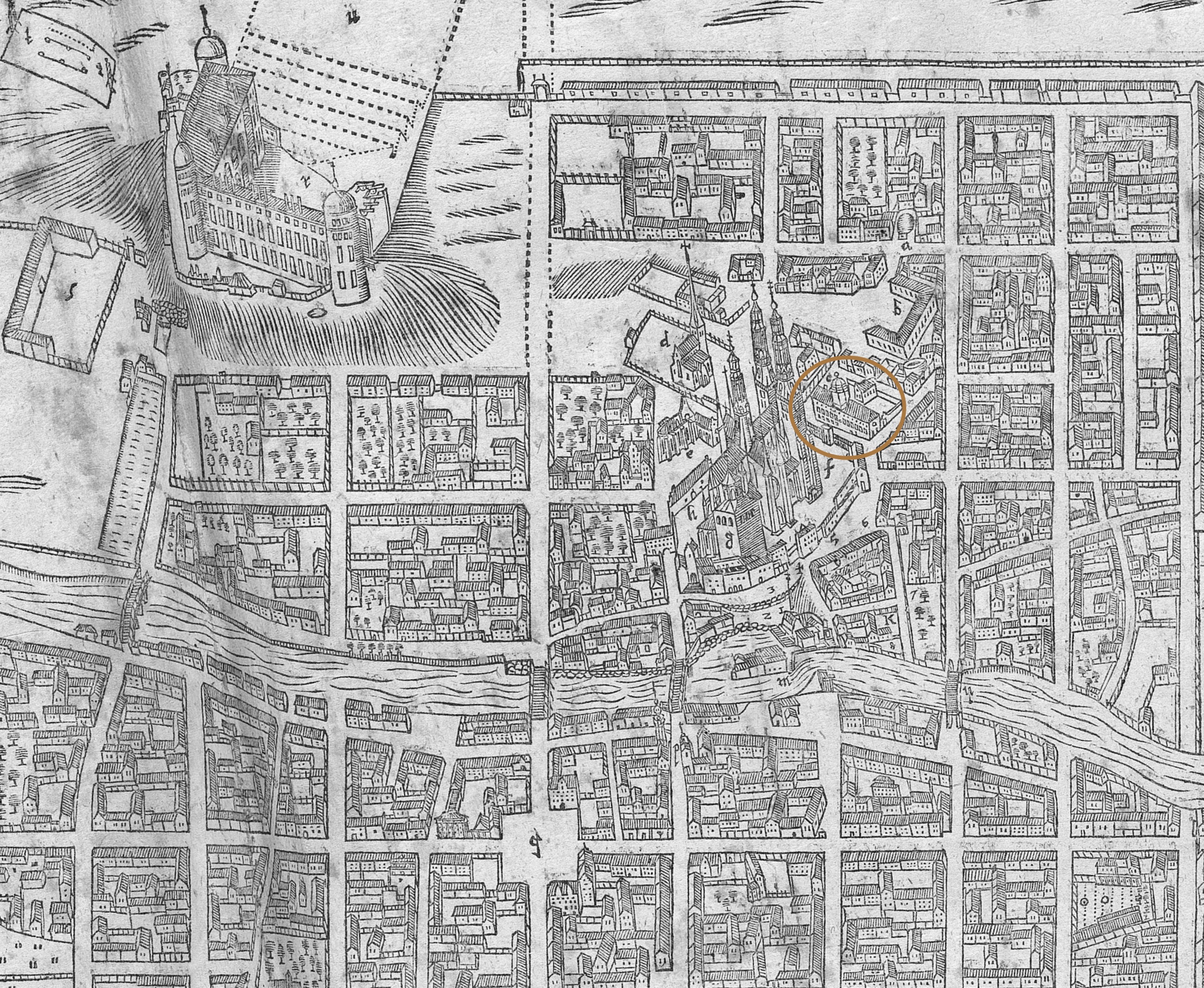 Historic city map of Uppsala