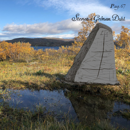 A grey stone in an autumn landscape
